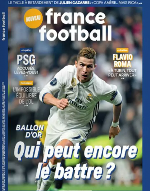 Cristiano Ronaldo fue la portada del semanario "France Football". 