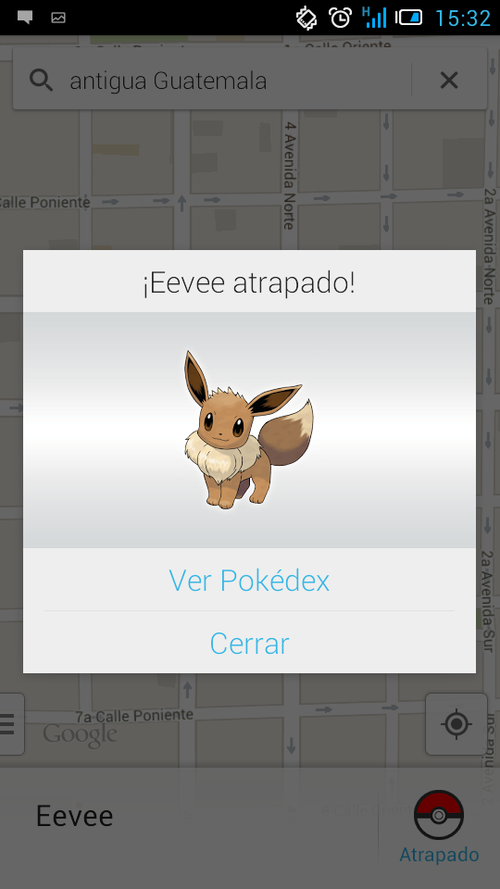 El Pok&eacute;mon "Eevee" se encuentra en Antigua Guatemala. 