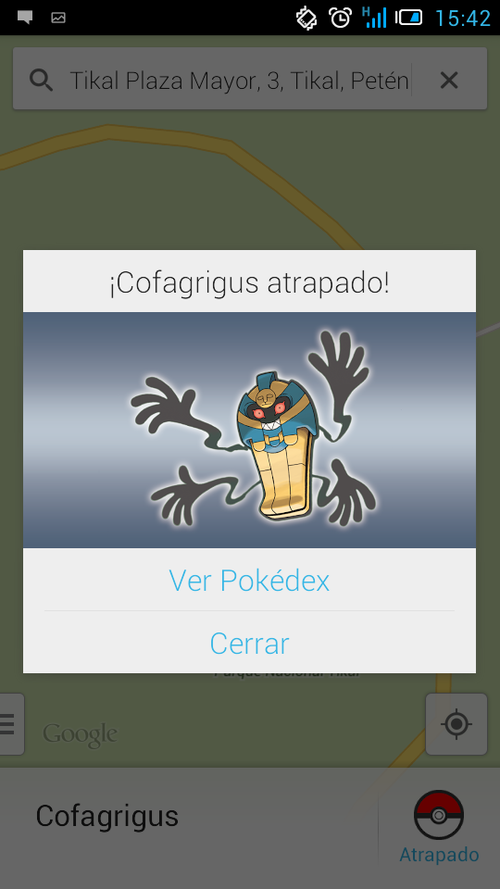 El Pok&eacute;mon "Cofragrigus" se encontraba en Tikal, Pet&eacute;n. 