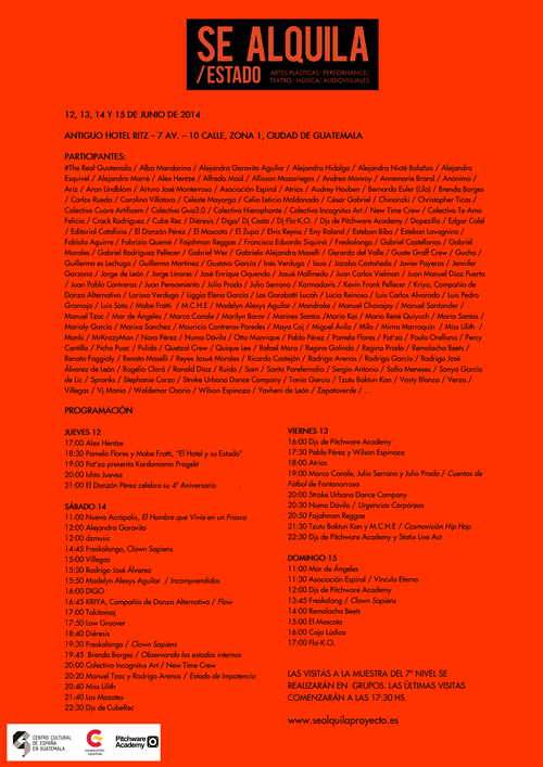 Estos son los artistas participantes en el proyecto SeAlquila. 