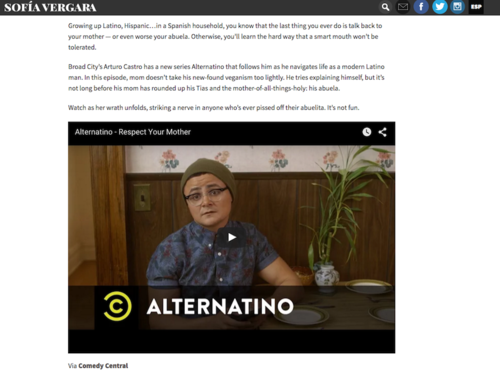 Sofía Vergara recomienda la serie "Alternatino" del guatemalteco Arturo Castro en su sitio de noticias. (Foto: Sofía Vergara oficial) 