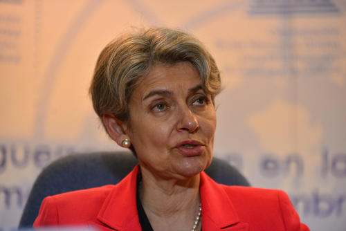 Irina Bokova, secretaria genera de la UNESCO, sugirió un plan de gestión para la Antigua Guatemala con el fin de la conservación de los patrimonios culturales. (Foto: Wilder López/Soy502) 