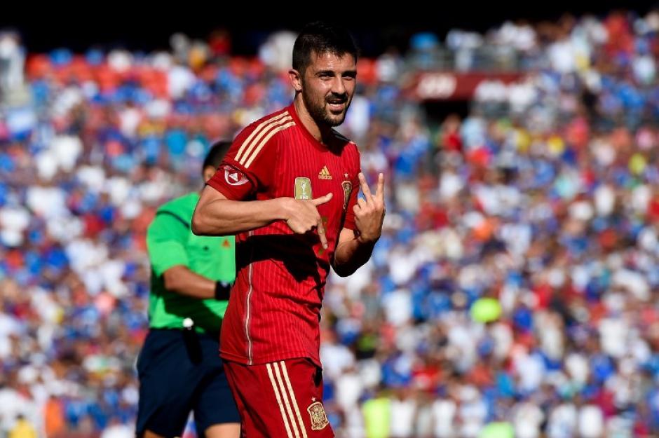 David Villa sigue vigente, anot&oacute; el doblete y sigue siendo el m&aacute;ximo goleador de la Selecci&oacute;n de Espa&ntilde;a. (Foto: AFP)