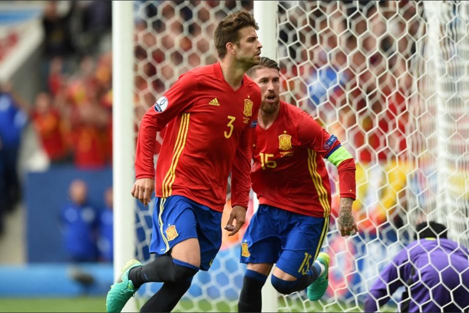 Piqu&eacute; anot&oacute; el gol del triunfo de Espa&ntilde;a, no lo celebr&oacute; con mucha efusividad. (Foto: AFP)