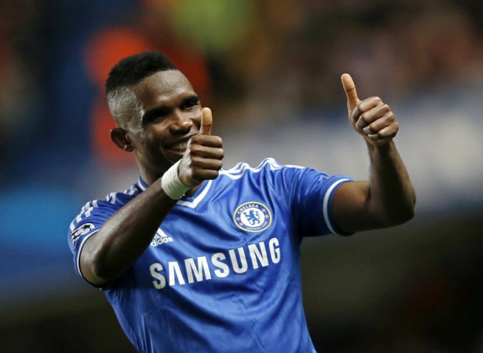 El delantero camerun&eacute;s del Chelsea Samuel Etoo festeja su anotaci&oacute;n frente al Galatasaray de Turqu&iacute;a. (Foto: AFP)