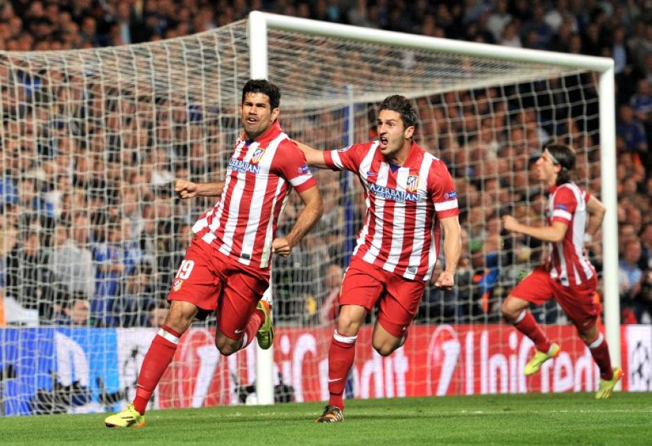 Diego Costa, el goleador del Atl&eacute;tico en la Champions y la Liga, anot&oacute; un penal en el triunfo 3-1 de los colchoneros sobre el Chelsea y con esto el conjunto espa&ntilde;ol clasific&oacute; a la final de la UEFA Champions League. (Foto: AFP)