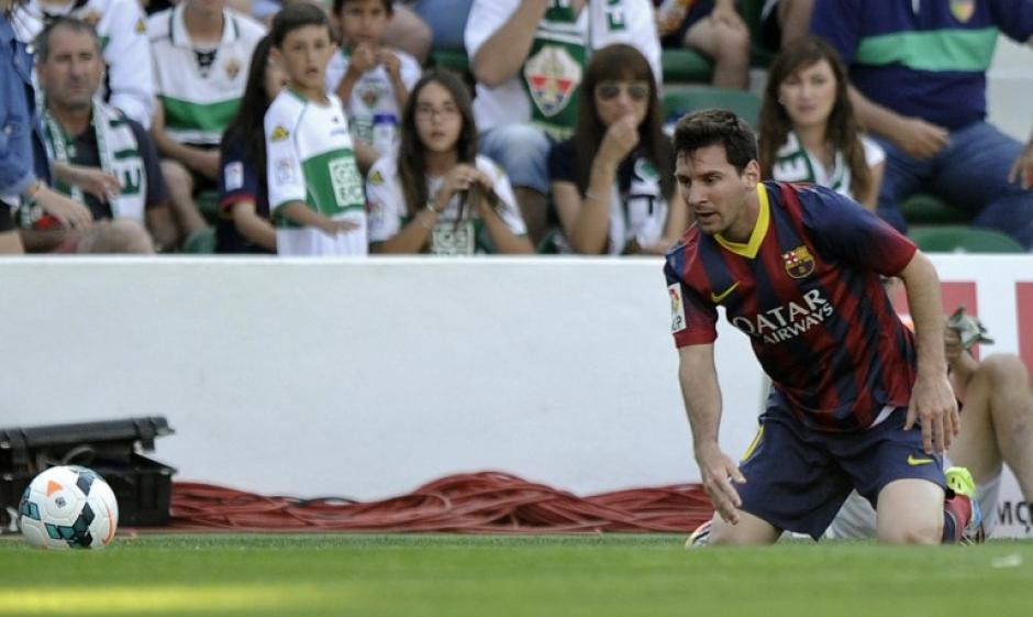 Leonel Messi no puede y el Barcelona sufre en la penúltima fecha de la Liga Española. (Foto: AFP)