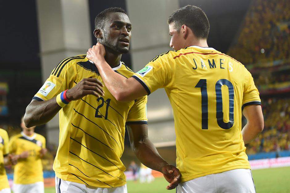 James Rodr&iacute;guez y Jackson Mart&iacute;nez fueron art&iacute;fices de tres de los cuatro goles anotados por Colombia ante Jap&oacute;n. (Foto: AFP)