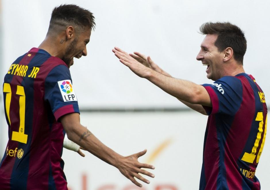 Neymar y Messi fueron los anotadores del Barcelona ante el Rayo Vallecano. (Foto: AFP)