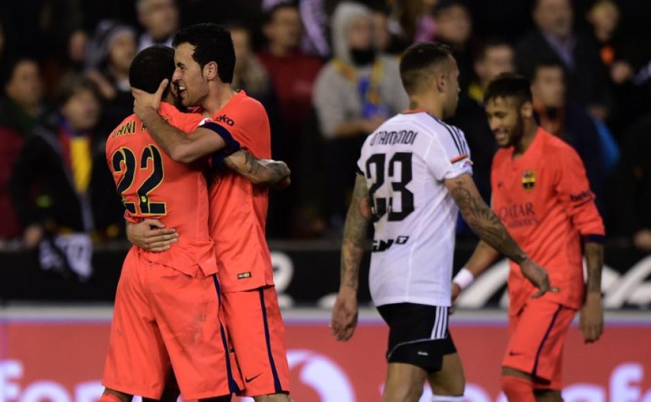 Busquets consigui&oacute; el gol que le di&oacute; el triunfo al Barcelona al minuto 93 del juego ante el Valencia. (Foto: AFP)