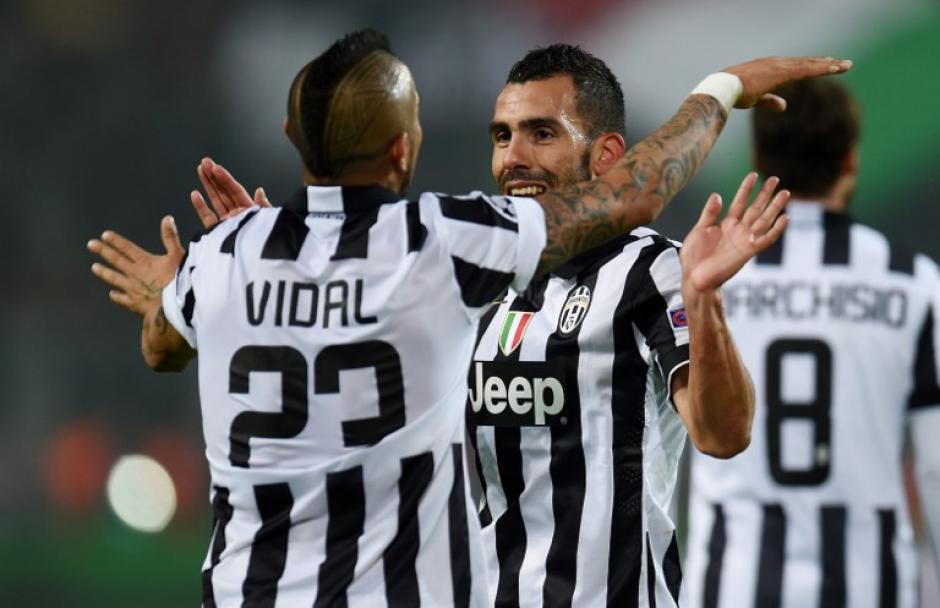 T&eacute;vez fue el anotador de dos goles y Morata de uno m&aacute;s. (Foto: AFP)