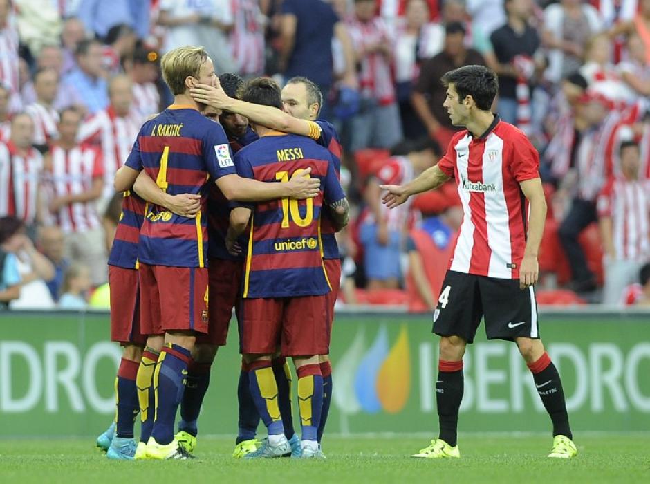 Un gol de Luis Su&aacute;rez le dio el triunfo al Barcelona sobre el Athletic en el San Mam&eacute;s. (Foto: AFP)