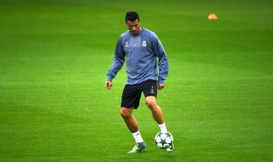 CR7, durante el entrenamiento en Alemania. (Foto: AFP)
