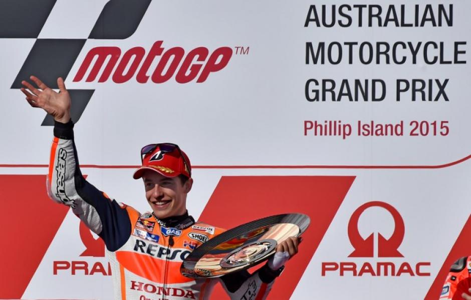 Marc M&aacute;rquez fue el primro en llegar a la meta en el Gran Premio de Australia. (Foto: AFP)