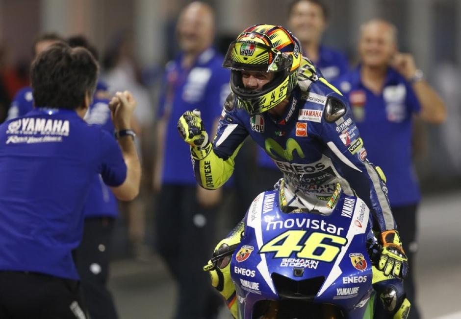 Valentino Rossi gan&oacute; el GP de Catar y es el primer l&iacute;der del Campeonato Mundial de Moto GP 2015. (Foto: AFP)