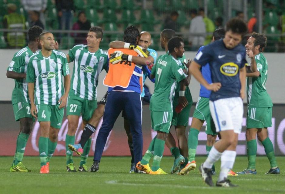 Los jugadores del Raja Casablanca celebran la victoria sobre el Auckland City. (Foto: Fadel Senna/AFP)