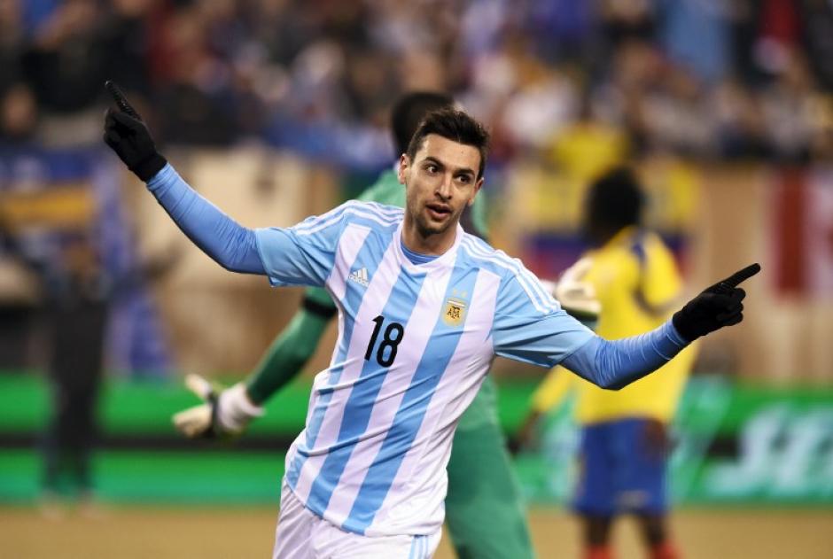 Javier Pastore festeja su anotaci&oacute;n que le dio el triunfo a Argentina. (Foto: AFP)