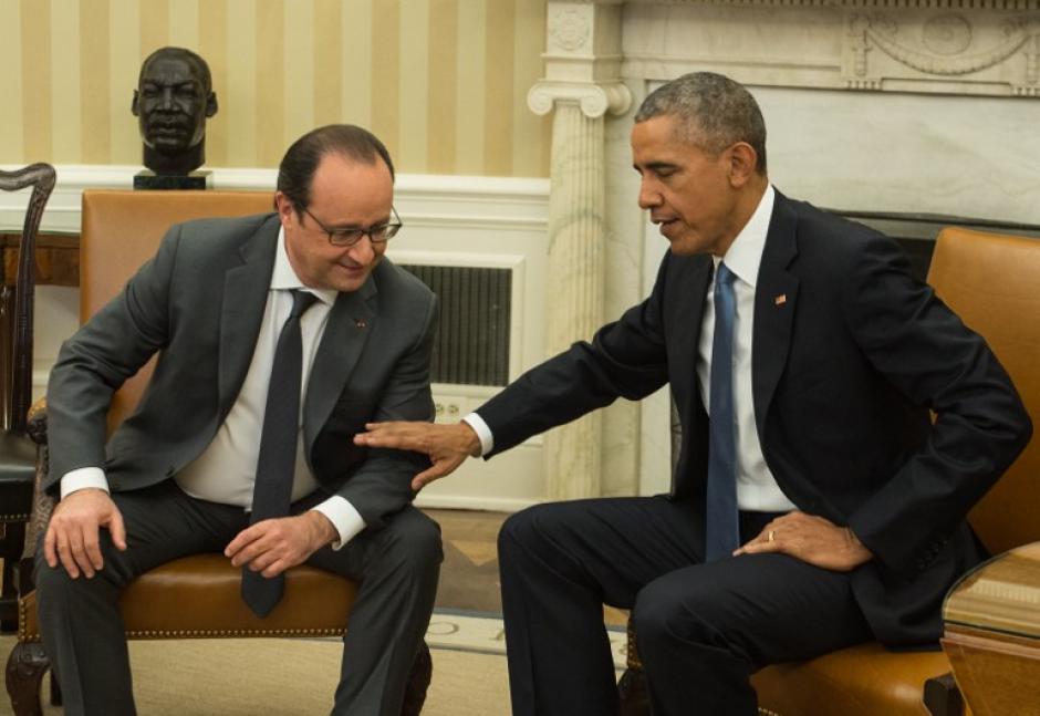El presidente de Estados Unidos Barack Obama y el presidente de Francia,&nbsp;Francois Hollande se reunieron este martes en la Casa Blanca. (Foto: AFP)