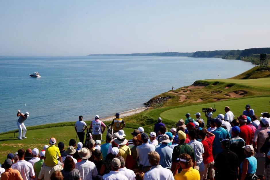 Jason Day durante su presentaci&oacute;n a orillas del Lago Michigan. (Foto: AFP)