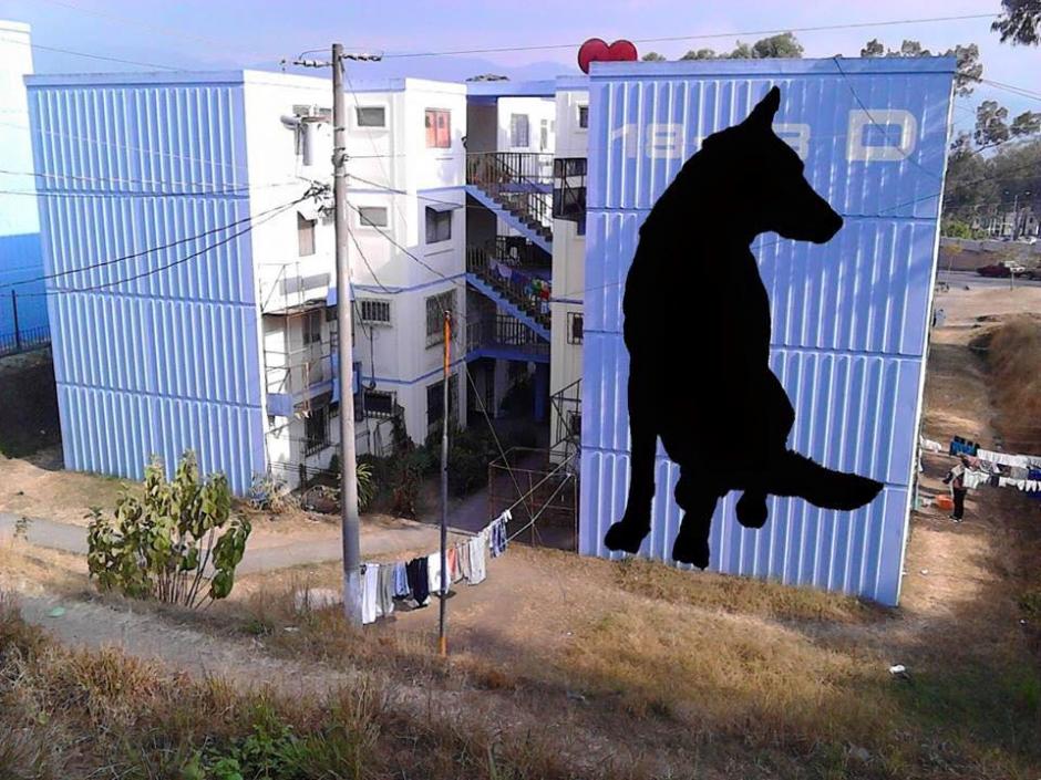 Los artistas Jorge Mazariegos, Pulido y Dopezilla Uno participaron en la creación de un mural en un edificio residencial de Nimajuyu, zona 21. (Foto: Tomada de Facebook)