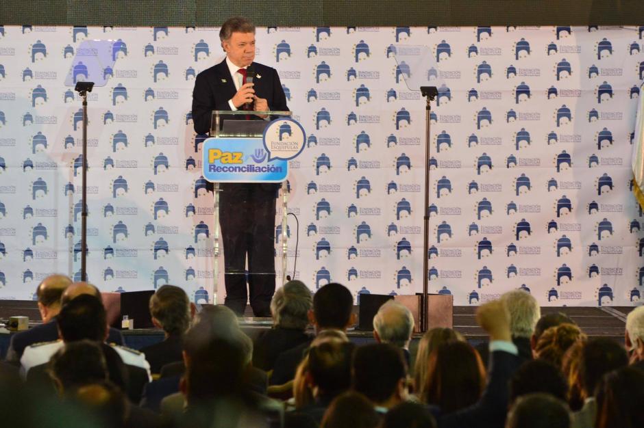  Juan Manuel Santos ofreci&oacute; un discurso en el Foro Esquipulas sobre el proceso de paz  en Colombia. (Foto: Jes&uacute;s Alfonso/Soy502)