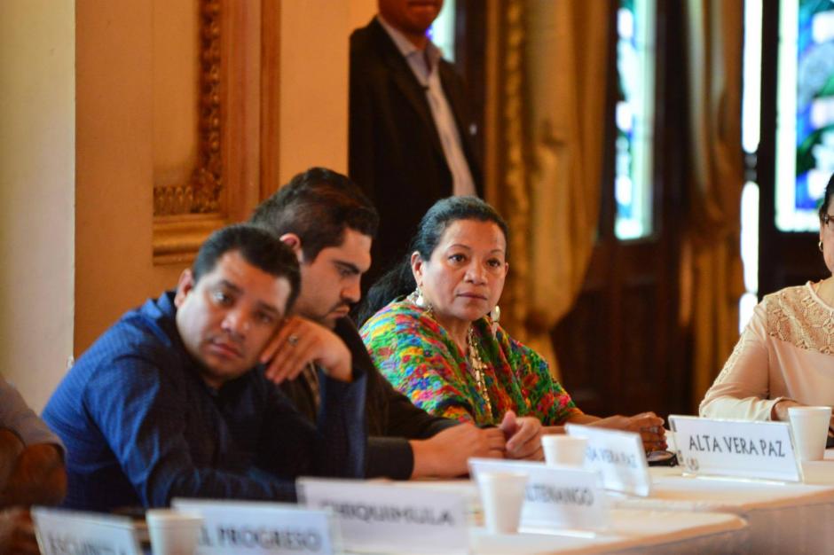 La gobernadora de Alta Verapaz, Estela Ventura, durante la capacitación en el Palacio Nacional. (Foto: Jesús Alfonso/Soy502)