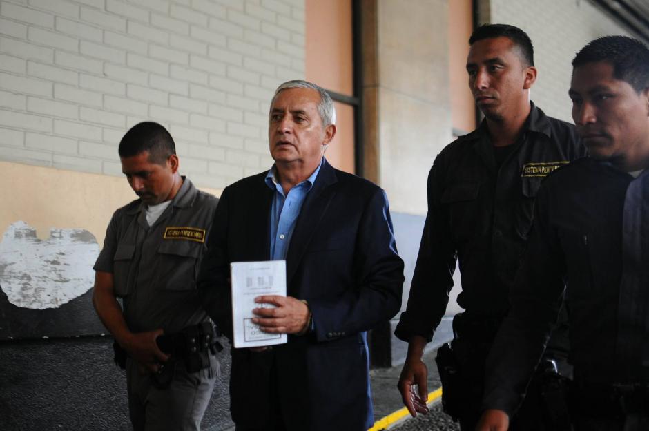 El expresidente P&eacute;rez Molina en el noveno d&iacute;a de audiencia por el caso TCQ. (Foto: Alejandro Bal&aacute;n/Soy502)