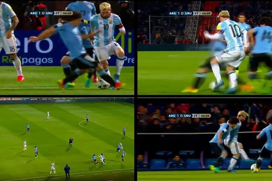 Leo Messi volvi&oacute; a hacer magia contra Uruguay. (Imagen: capturas de Pantalla)