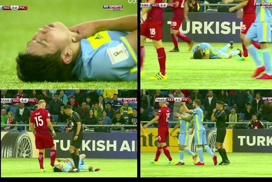 Secuencia de la "patada m&aacute;gica" de Kamil Glik. (Capturas de pantalla)