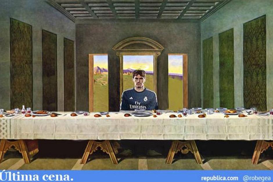 Una parodia de la "&Uacute;ltima Cena" con Casillas como &uacute;nico protagonista. (Foto: as.com)