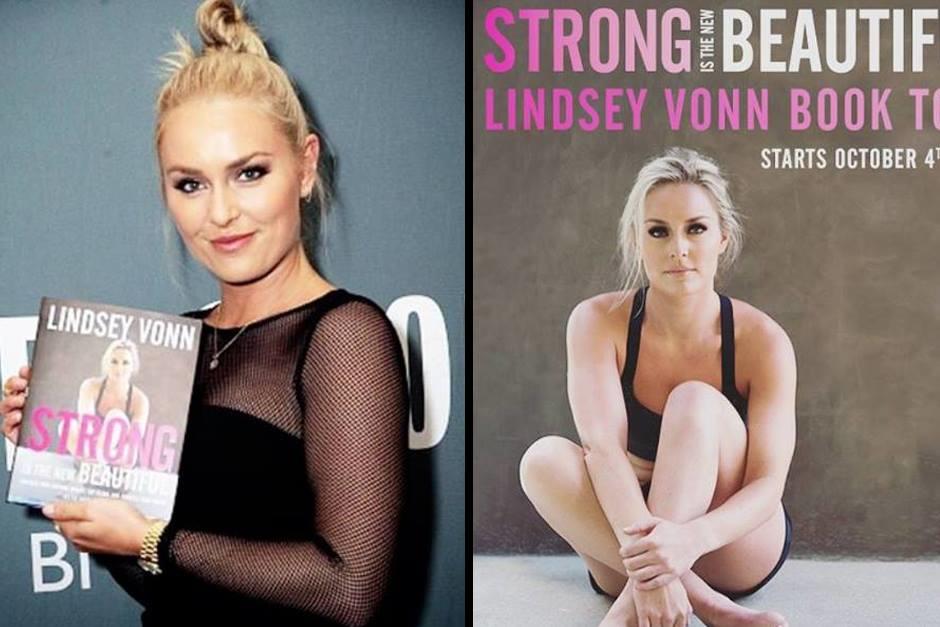 La esquiadora Lindsey Vonn y su nuevo libro. (Fotos: Instagram)