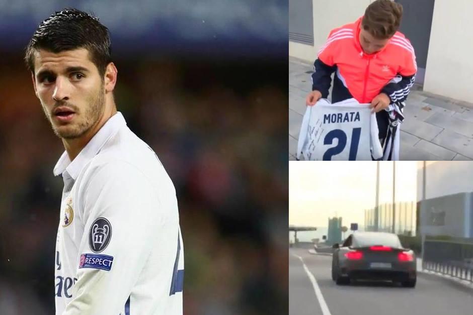 Morata tuvo un gran gesto con un ni&ntilde;o. (Foto: AFP y capturas de pantalla)
