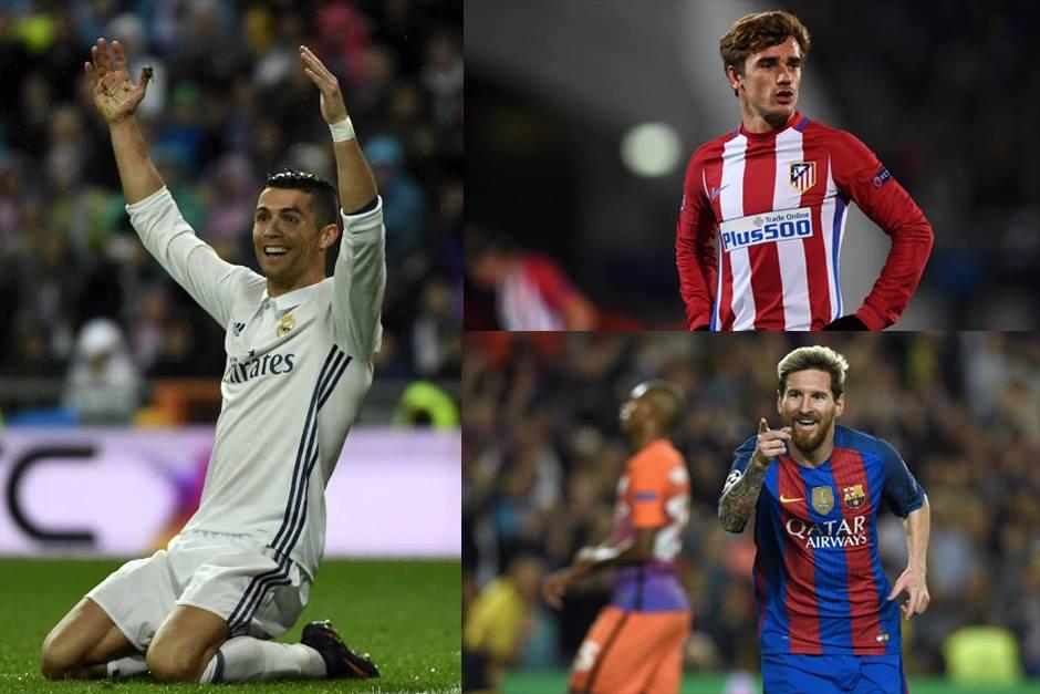 Cristiano, Messi y Griezmann, los favoritos para el podio. (Fotos: AFP)