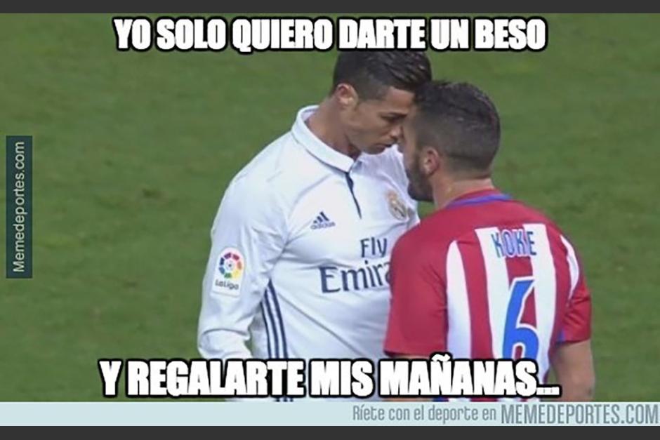 Cristiano Ronaldo y Koke regalaron un postal &uacute;nica. (Foto: Twitter)