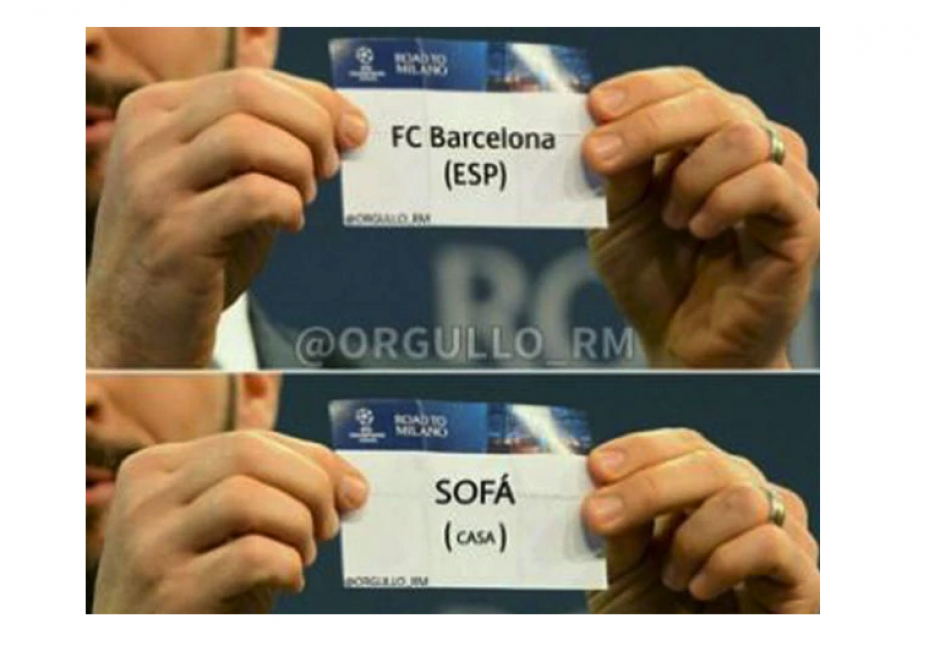 El Barcelona no logr&oacute; llegar a la semifinal, pero si los "memes". (Foto: MemeDeportes) 