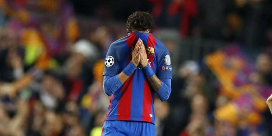 Neymar abandon&oacute; el terreno de juego en l&aacute;grimas luego de la eliminaci&oacute;n de Champions League. (Foto: Trome)