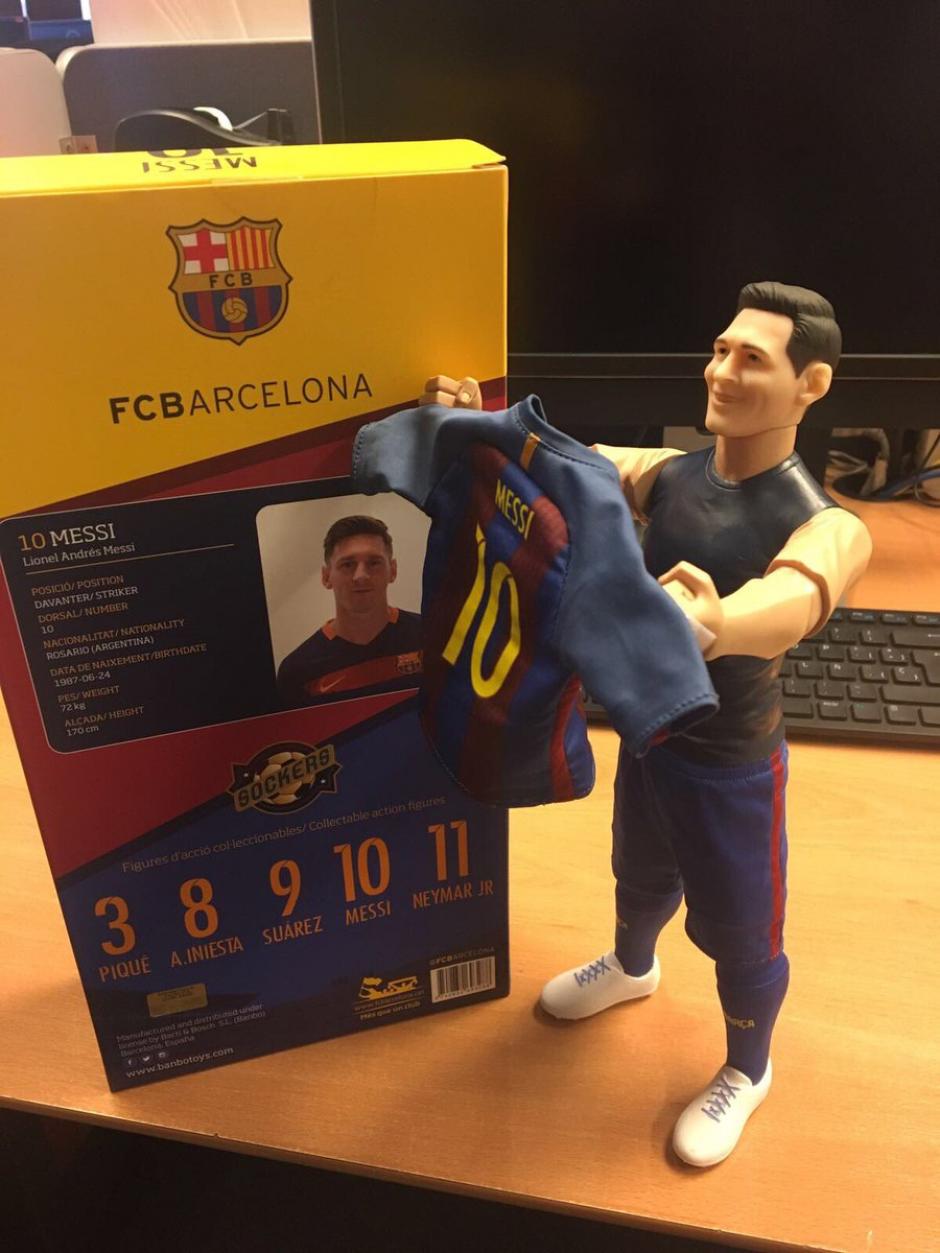 El festejo del gol 500 de Messi fue inmortalizado en un mu&ntilde;eco de colecci&oacute;n. (Foto: Twitter)
