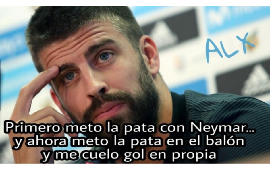 El defensa central del Barcelona se anot&oacute; un gol en propia puerta. (Foto: memedeportes)&nbsp;