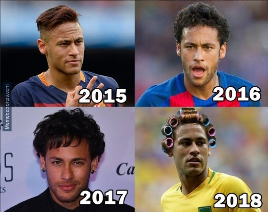 La evoluci&oacute;n en los peinados de Neymar. (Foto: Twitter)