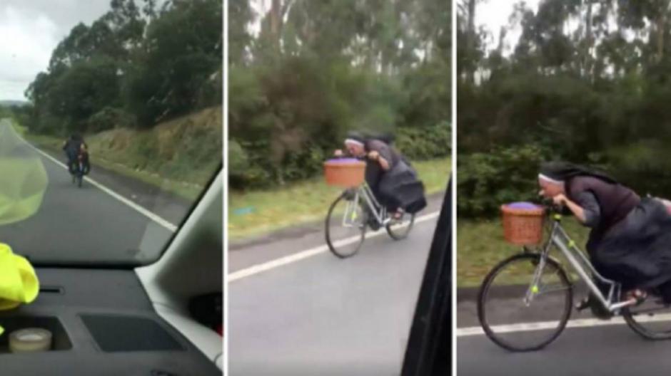 La velocidad de la religiosa sobre su bicicleta se ha convertido en un fen&oacute;meno viral. (Foto: As.com)