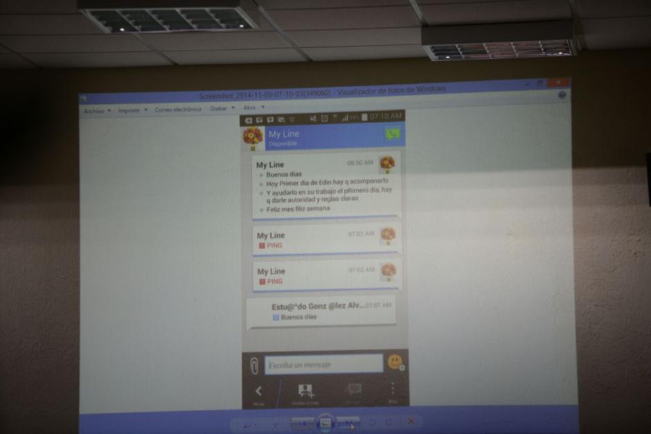 Salvador Gonz&aacute;lez al&iacute;as &ldquo;Eco", identificaba a Baldetti como "My Line". (Foto: Wilder L&oacute;pez/Soy502)&nbsp;