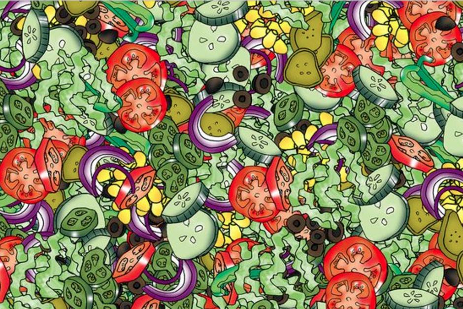 Entre los ingredientes de la ensalada, se encuentra oculta la imagen de un emperador romano. (Imagen: Infobae)