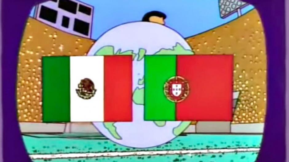 El partido entre M&eacute;xico y Portugal aparece en uno de los episodios de Los Simpson. (Foto: Tiempo)