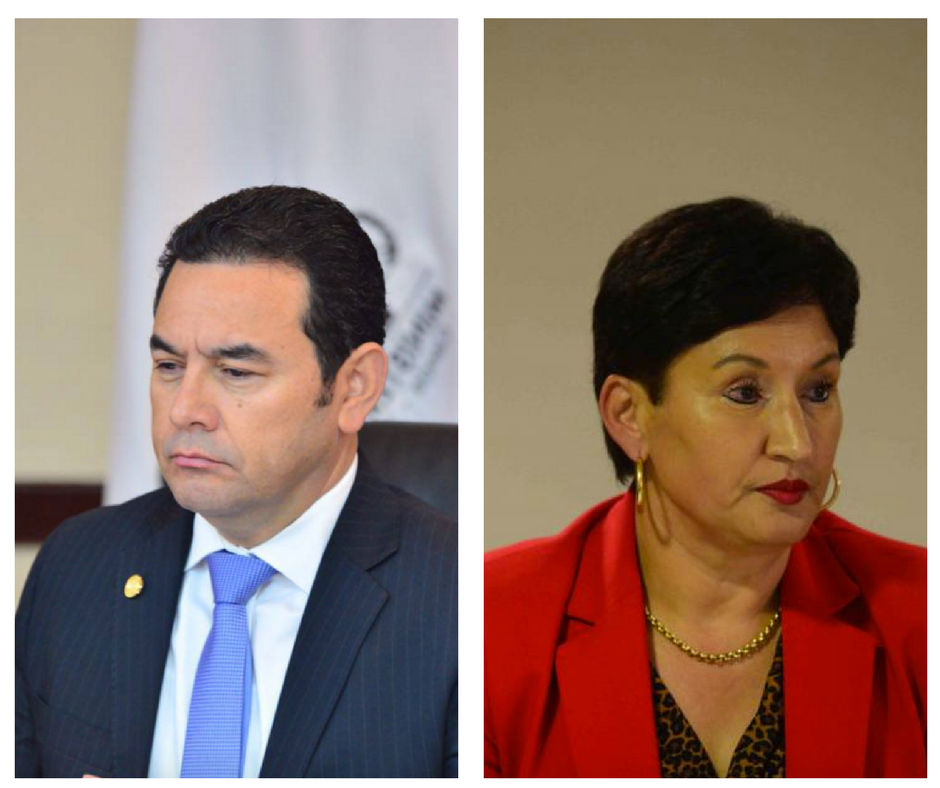 La distancia en la relación entre el presidente y la fiscal general se vio más marcada cuando ella reveló que no se le incluyó en la delegación que representó al país en la Conferencia para la Prosperidad y Seguridad en Centroamérica. (Foto: archivo/Soy502)