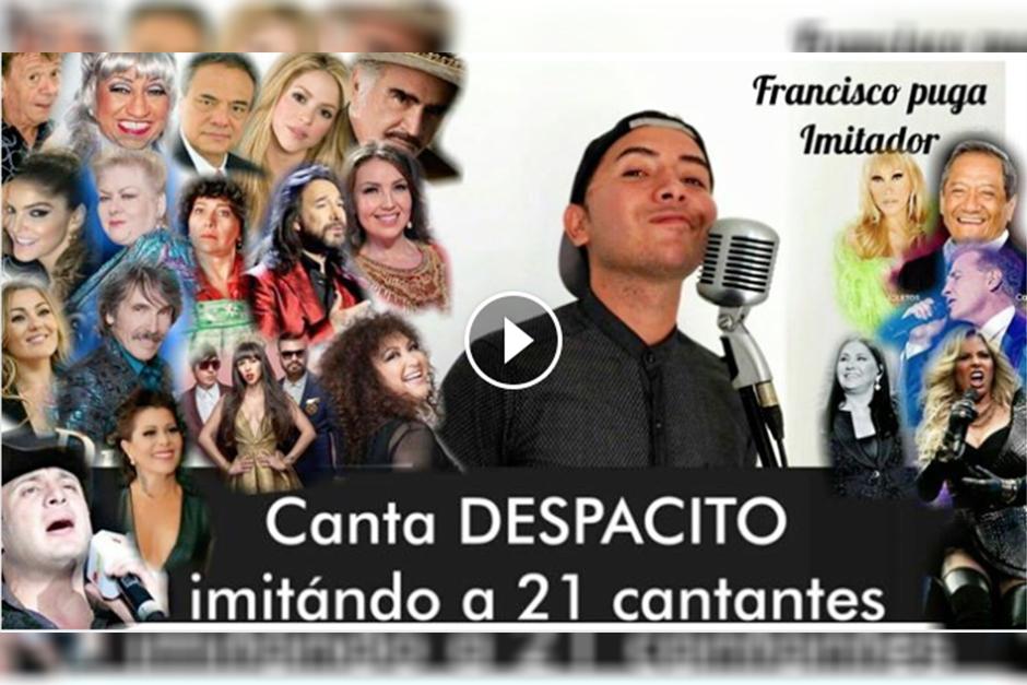 Francisco Puga imit&oacute; a 21 artistas cantando el &eacute;xito de Luis Fonsi "Despacito". (FB: Francisco Puga)