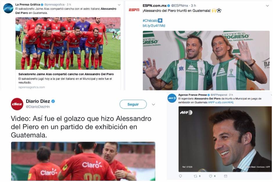 Varios medios internacionales destacaron la participaci&oacute;n de Alessandro del Piero en Guatemala. (Foto: Soy502)