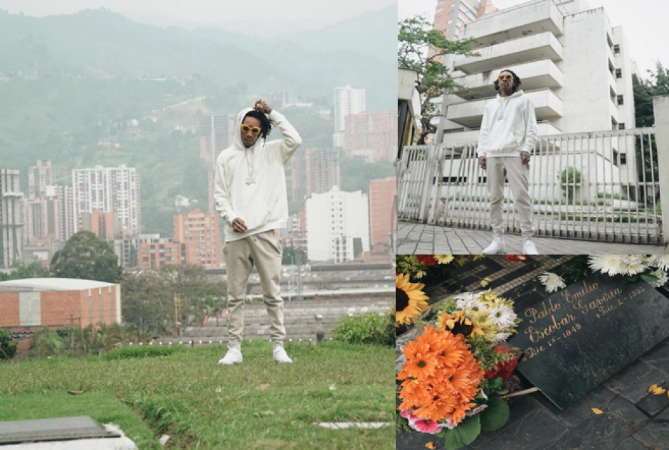 Wiz Khalifa visita la tumba de Pablo Escobar en Colombia. (Foto: Instagram)