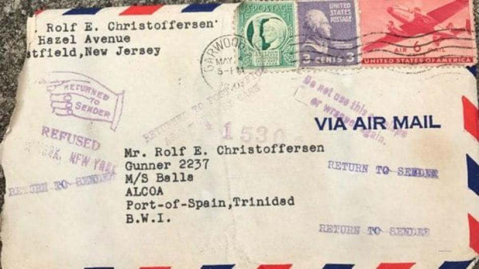 Vista de la carta de amor encontrada sin abrir 72 a&ntilde;os despu&eacute;s de haber sido enviada. (Foto: CNN)&nbsp;