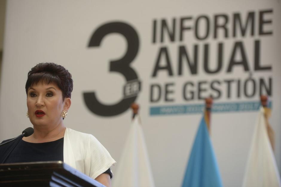 La fiscal general Thelma Aldana present&oacute; su tercer informe de labores frente al Ministerio P&uacute;blico. (Foto: Wilder L&oacute;pez/Soy502)