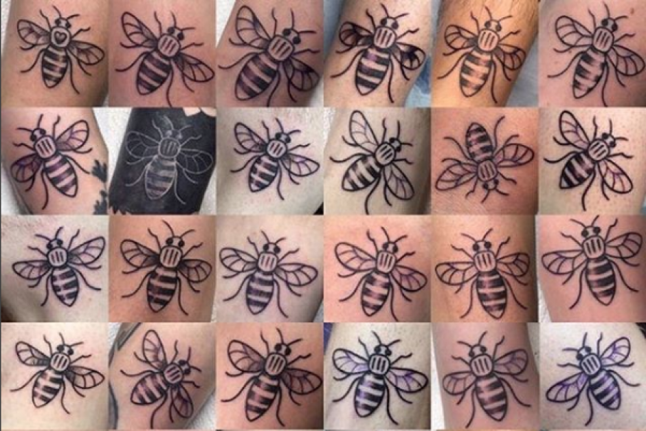 Cientos de personas se han tatuado una abeja como s&iacute;mbolo de apoyo a las v&iacute;ctimas de M&aacute;nchester. (Foto: Instagram, @alchemytattoostudio)